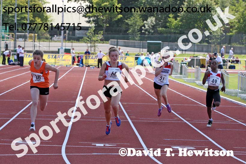 Under-13 girls 100 metres. Photo: David T. Hewitson/Sports for All Pics